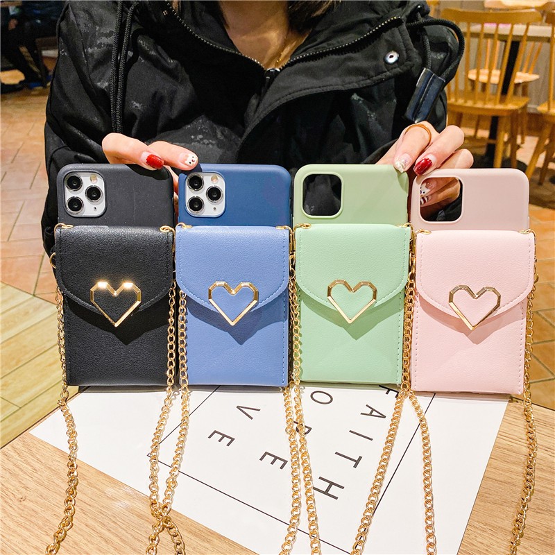 

Fashion Heart Coin Purse Female Soft Case For Iphone 14 13 11 12 Pro Max Mini 7 8 Plus Xr X Xs Max Se 2 soft Phone Cover Fundas