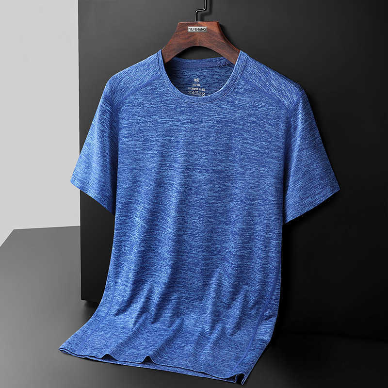 

2023 Spring And Autumn New Ice Silk Short Sleeve Men's Breathable Ice Cool T-shirt Plussense Top 5588V, 2682 black yellow