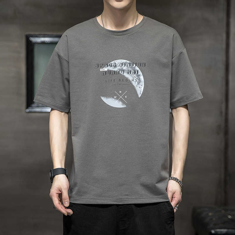 

Printed Men's T-shirt Short Sleeved Casual Summer New Cool Feeling Trend Half Sleeved Clothing Trendy Brand Bottom Shirt for Men 961R7, Hh-3782 black