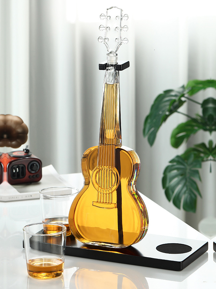 

Wine Glasses NANCIHUI guitar shape glass wine bottle whiskey glasses decanter set Bar counter dispenser 230529