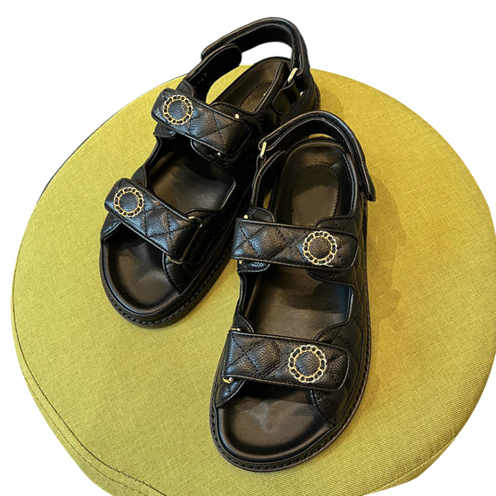 

C* Top Quality Sandals Women Fashion Designer Thick Heel Slippers Comfortable Non-slip Lady Slides High Heeled Sandal Platform slippers Real Outdoor Party Classic, Color 1