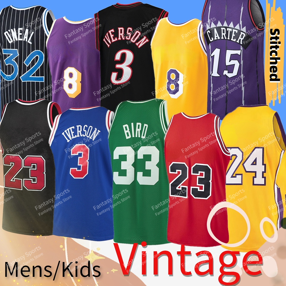 

Mens Kids Michael Jersey Basketball Oneal Vintage Jerseys Shaq Larry Bird 15 Vince Carter 24 32 8 23 15 33 3 Men Youth Stitched Shirts, Stitched jersey