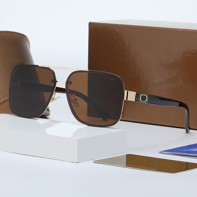 

Top luxury Sunglasses lens designer womens Mens Goggle senior For Women eyeglasses frame Vintage Metal Sun Glasses Metal frame pilot