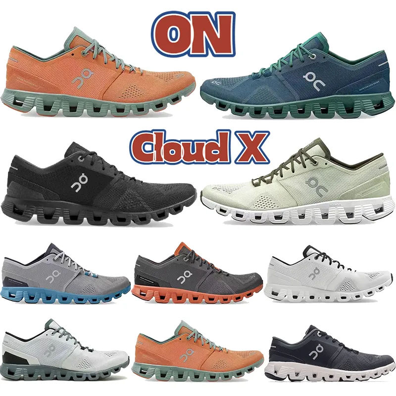 

Top Designer On running shoes Cloud X Sneaker triple black white Aloe rust red alloy grey ash Storm Blue orange low mens sports sneakers womens trainers US 5-11, Box