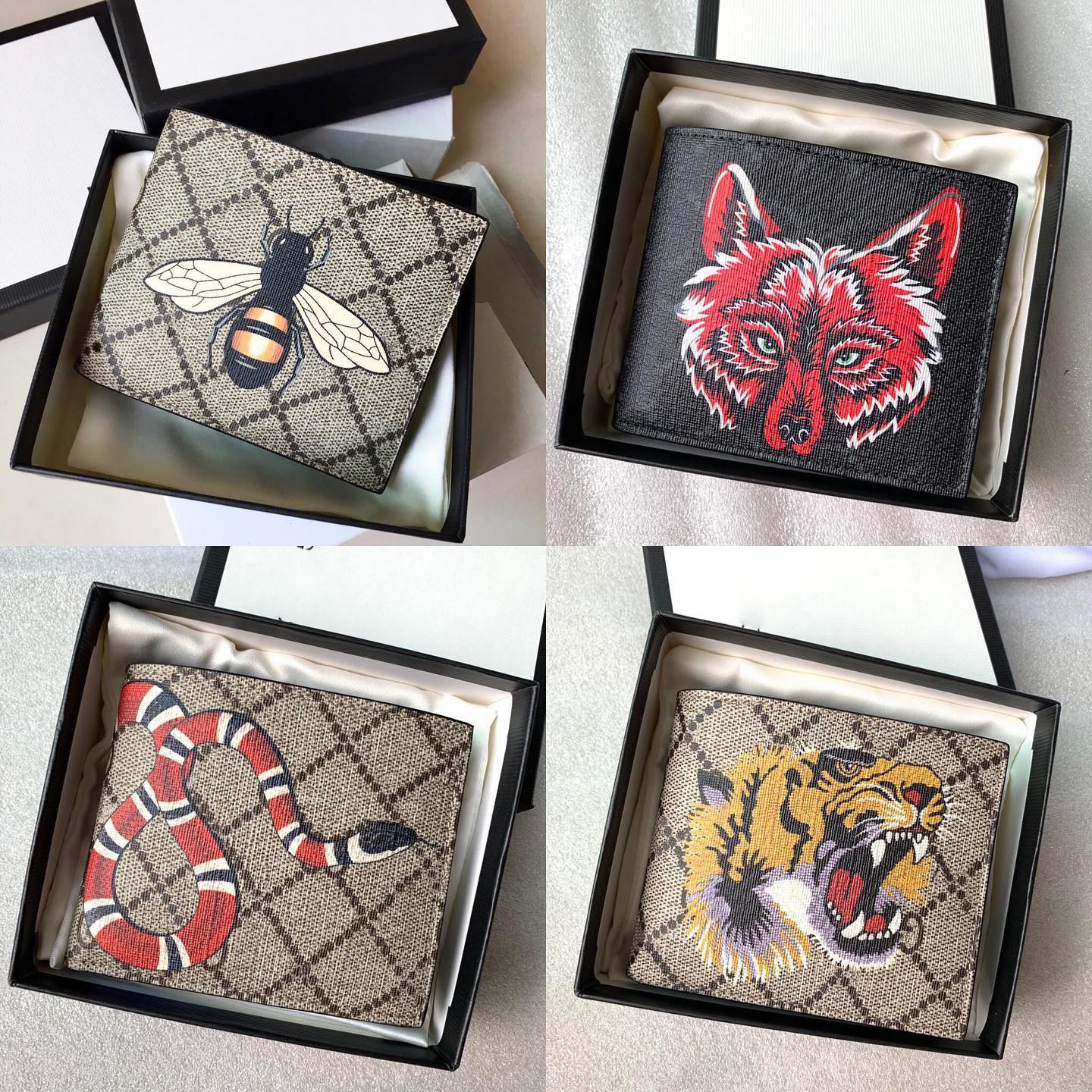 

Top quality Marmont ophidi Key Wallets women men Card Holders designer Credit card slots Wallet canvas Business card purse Coin Purses Fashion banknote lady with box, G black + webbing