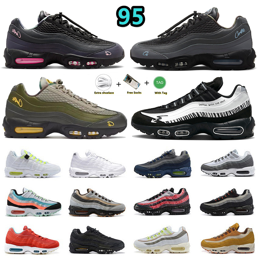 

95 95s mens running shoes Pink Beam Aegean Storm Sequoia Sketch club Cool Grey Dark Army Era Essential NYC Taxi Recraft men trainers sports sneakers 40-46, Color#46