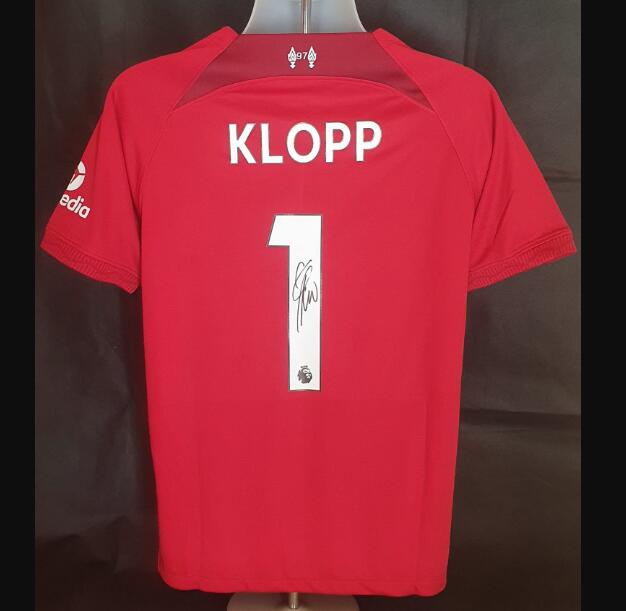

klopp home red Signed Autograph Autographed auto shirts, Silver