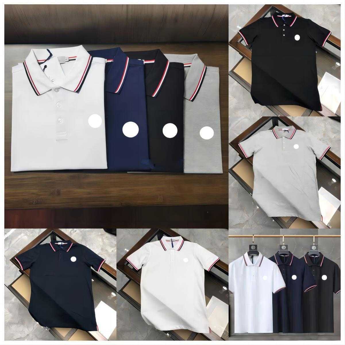 

designer monclair t shirt mens Frence brand polo shirts women fashion Embroidery letter Business short sleeve calssic tshirt ha2, White