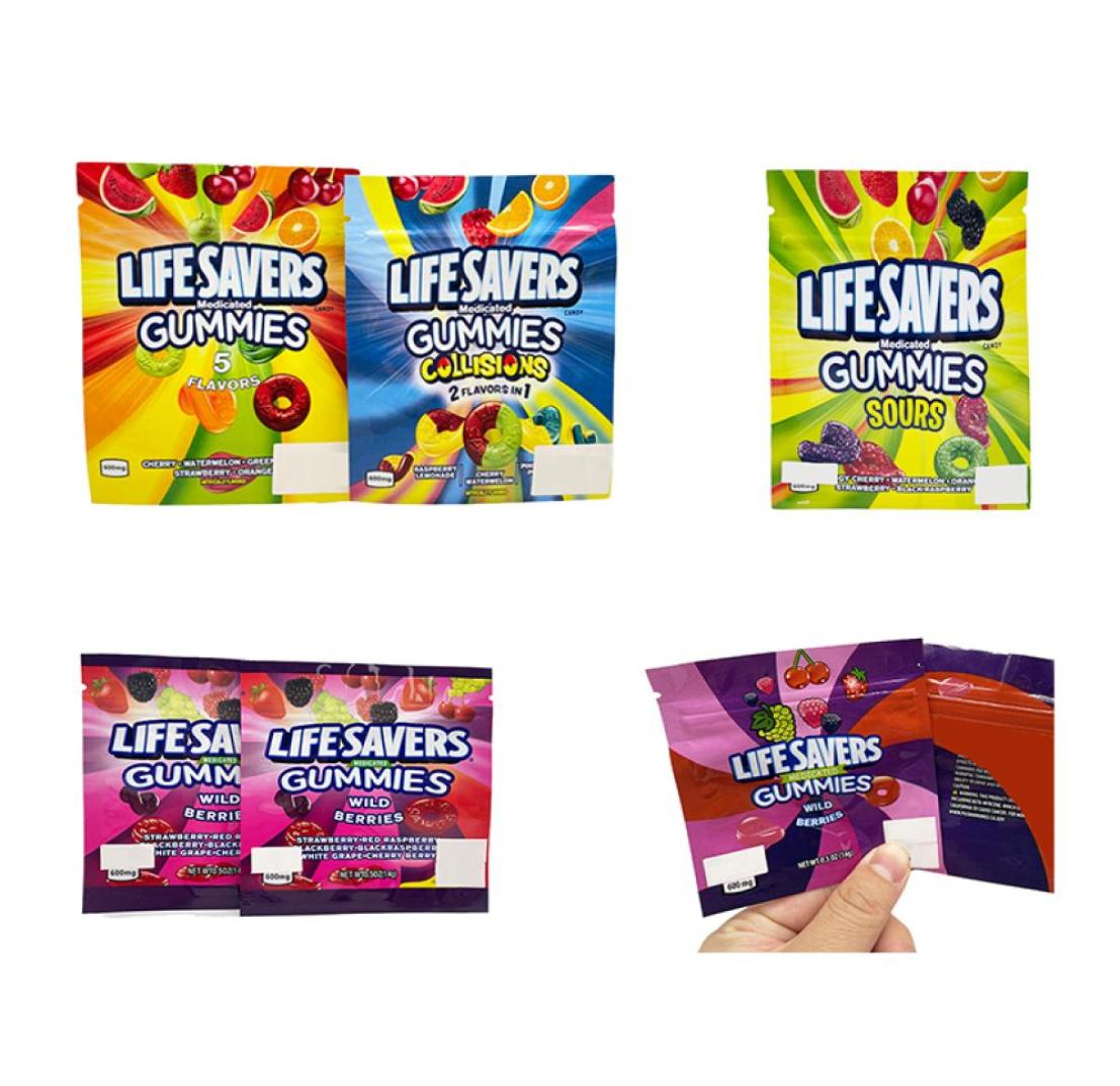 

Life savers Gummies Candy Bag mylar bags 600mg eidibles packaging smell proof zipper in stock2577172