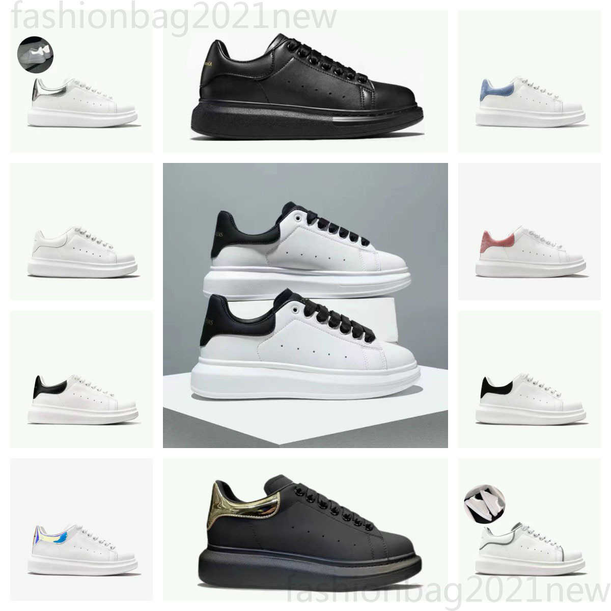 

Designer fashion Casual Shoes White Black Leather Velvet Espadrilles Plate Mens and Women Luxury mcqueens running shoes suede platform oversized Sneakers