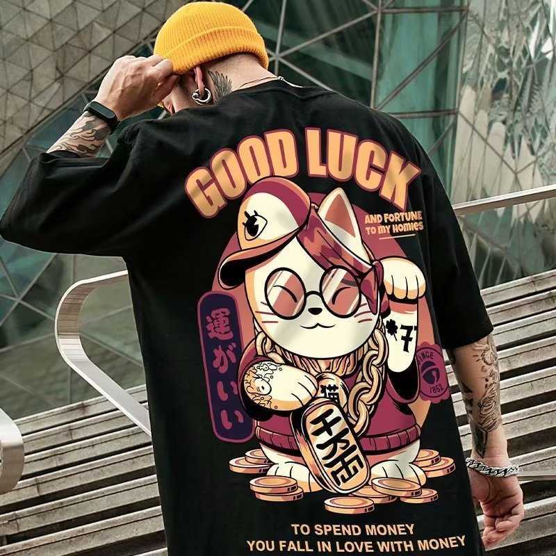 

Cherry Blossom Woodward T-shirt Men's Summer New Short Sleeve Anime Slam Dunk Master Theme Trend Loose Plus Size Top 69O2F, 1972 black