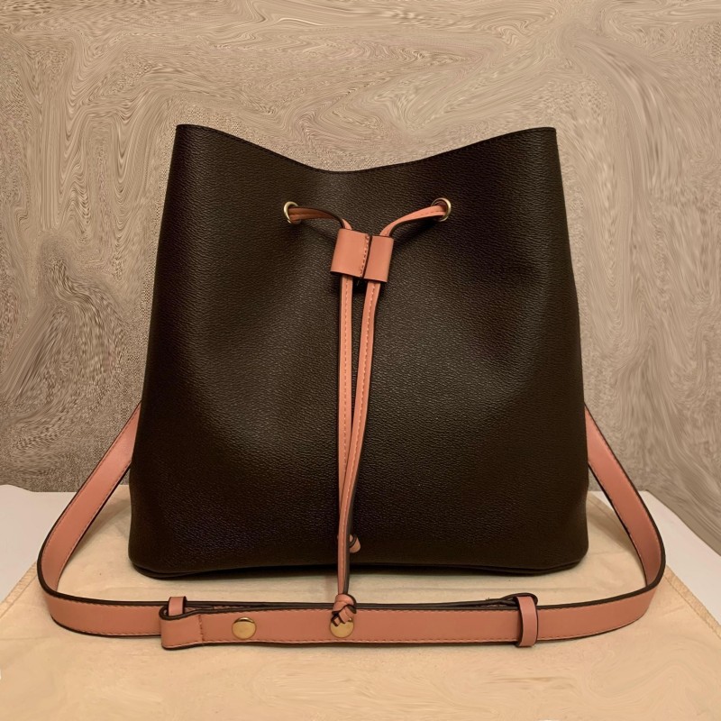 

newe luxuryi designer women shoulder bags leather old flower bucket bag famous Drawstring handbags Cross Body purse