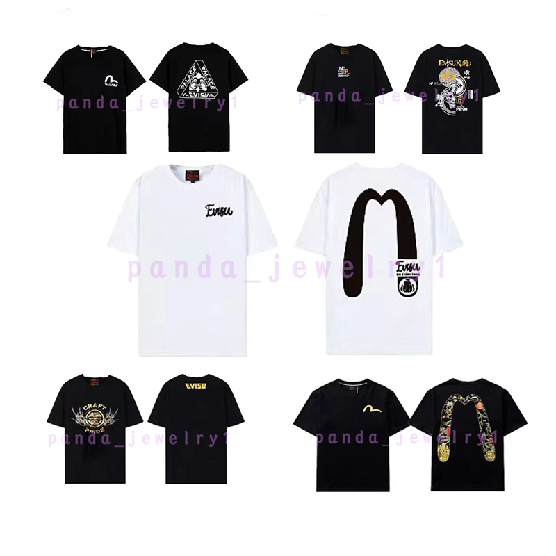 

Evisued short Men's T-shirt evised short sleeved Damo print large m couple shirt fashionable loose vintage women's T-shirt, 4e6