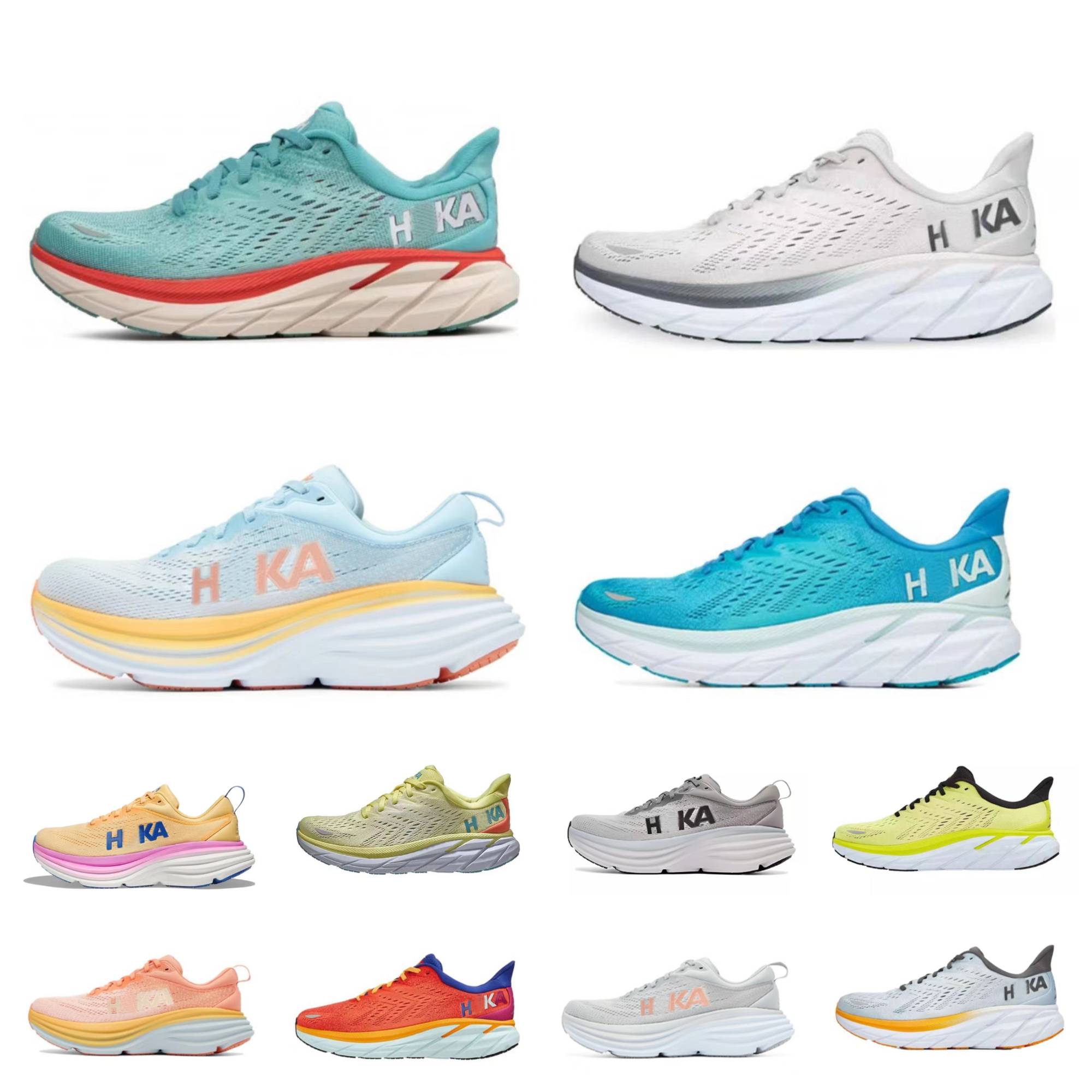 

Hoka Bondi 8 Designer Running Shoes Men Hakas ONE ONE Clifton free people Women Triple White Anthracite Castler Real Teal Aquarel Purple Seafoam Trainers Runners, Shoes lace