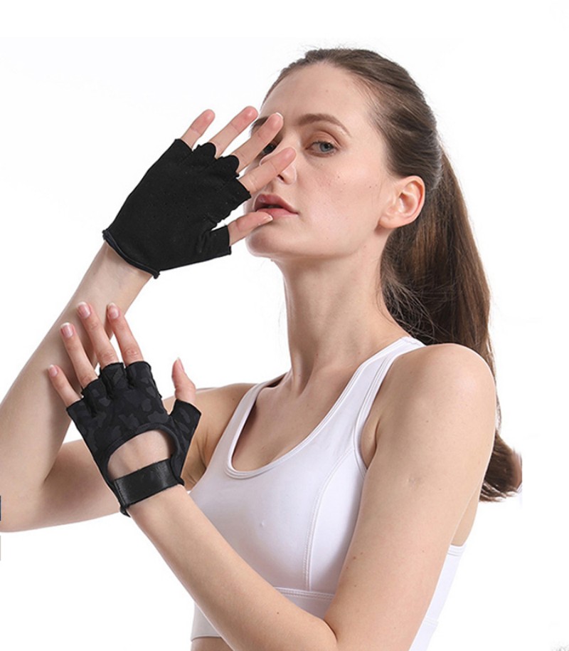 

Alo Yoga Fitness belt wrist gloves running mountaineering half finger gloves Yoga training outdoor cycling sports fitness gloves best-seller, Peach