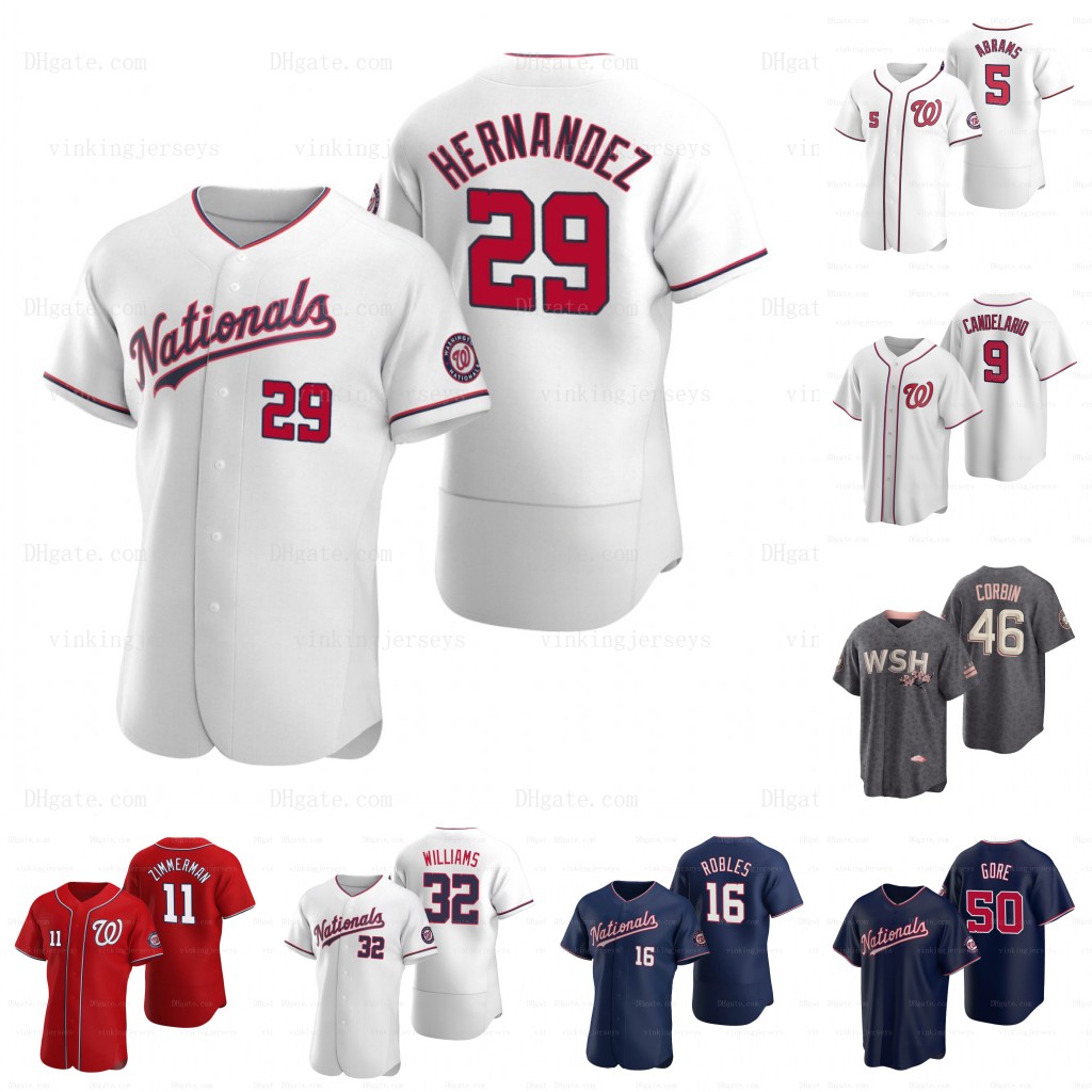 

Victor Robles Nationals jersey Stephen Strasburg Patrick Corbin Carl Edwards Jr. Kyle Finnegan MacKenzie Gore Josiah Gray Mason Thompson Tanner Rainey Luis Garcia, Navy