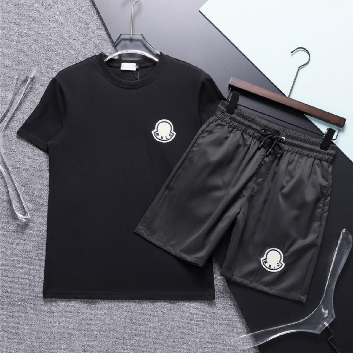 

Summer Mens Tracksuits Two Pieces Set Short Sleeve T-shirt and Pants Couple Black Outdoor Casual T-shirt For Men Fashion New Sets, Multi