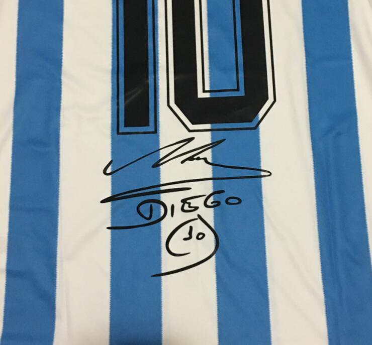 

Maradona Signed Autograph Autographed auto shirts, Pink