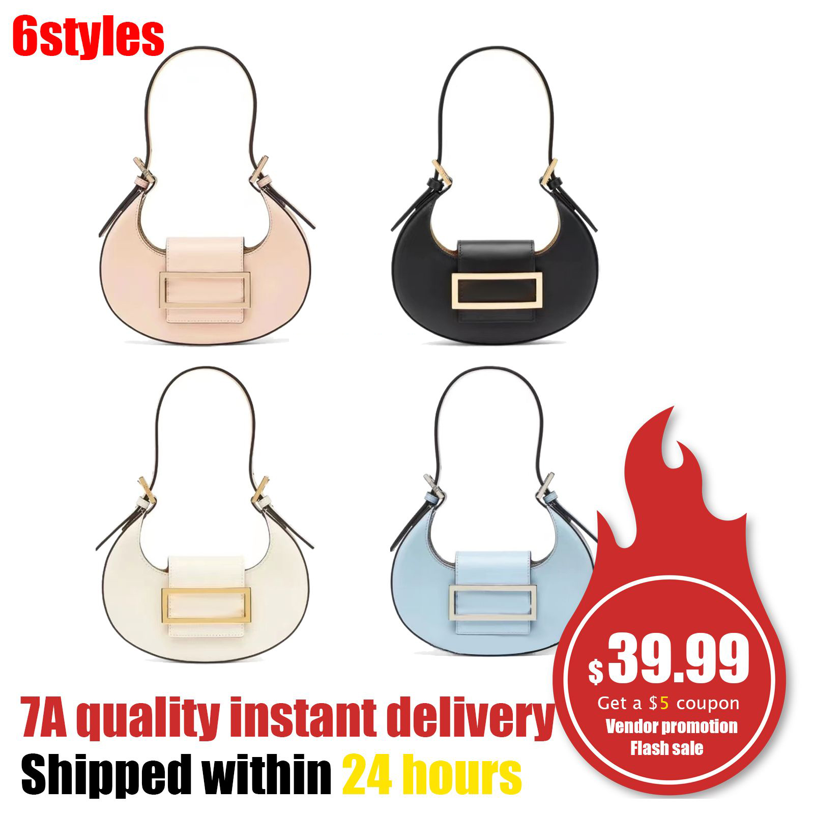 

2023 new Shoulder Bags totes Women's mens Mini Genuine Leather fashion half moon clutch strap purse Luxury travel handbag crossbody Bags hobo Evening handbags Stuff, Pink