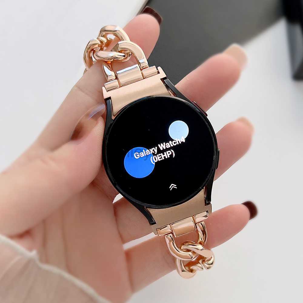 

Other Watches Fashion Cowboy Chain Metal Strap for Samsung Galaxy Watch 5/Pro 4 Band 40mm 44mm 45mm Classic 42mm 46mm Replacement Bracelet J230529