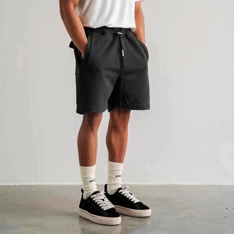 

Repre High Street American style summer 6-color loose casual pure cotton hoop shorts men's and women's tide brand ins high-quality beach pants Plus Size Shorts SMLXL, Green
