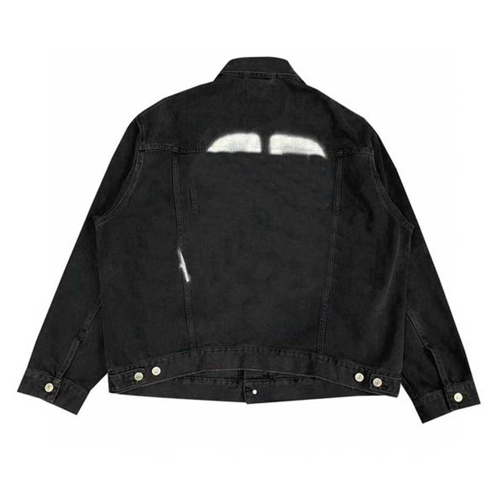 

mens jackets classic paris style denim jacket thin Coat print letter Casual Stylist overcoat Outwear YI6M, Denim blue