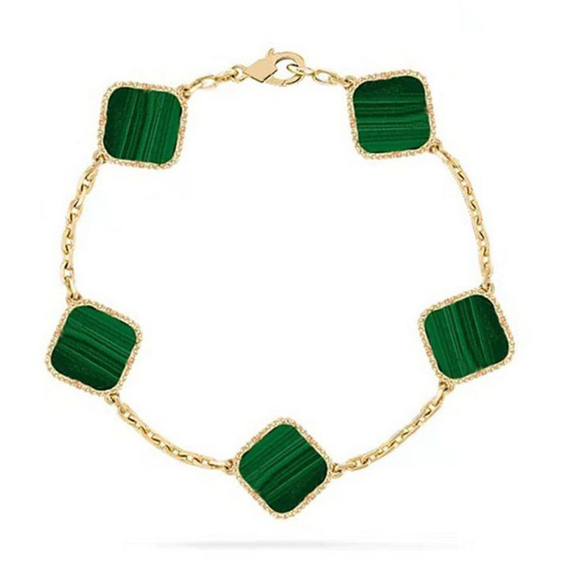 

Luxury 4/Four Leaf Clover Designer Fashionable Charm Girl Bracelet 18K Gold Agate Shell Mother of Pearl Brand Bracelet Wedding Party Jewelry