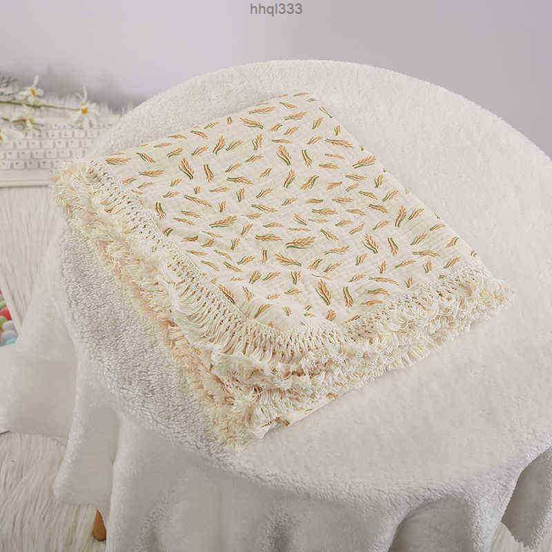 

6mja Bxr0 Muslin Diapers Blanket for Ldren Bear Print Baby Blankets Newborn Receiving Blanket Bedspread Bedding Summer Baby Comforter L220622, Lemon