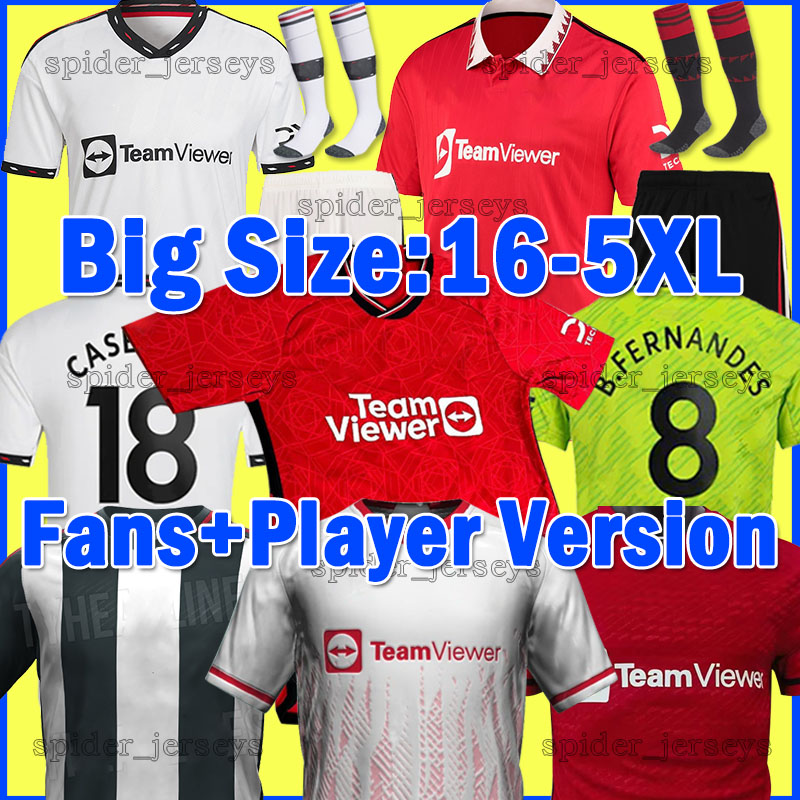 

23 24 SANCHO Soccer Jerseys Fans Player Version 2023 2024 MARTINEZ ANTONY B.FERNANDES ERIKSEN RASHFORD CASEMIRO McTominay R.VARANE FRED Men Kids Kits Football Shirts, Lishiman 23-24 home kits