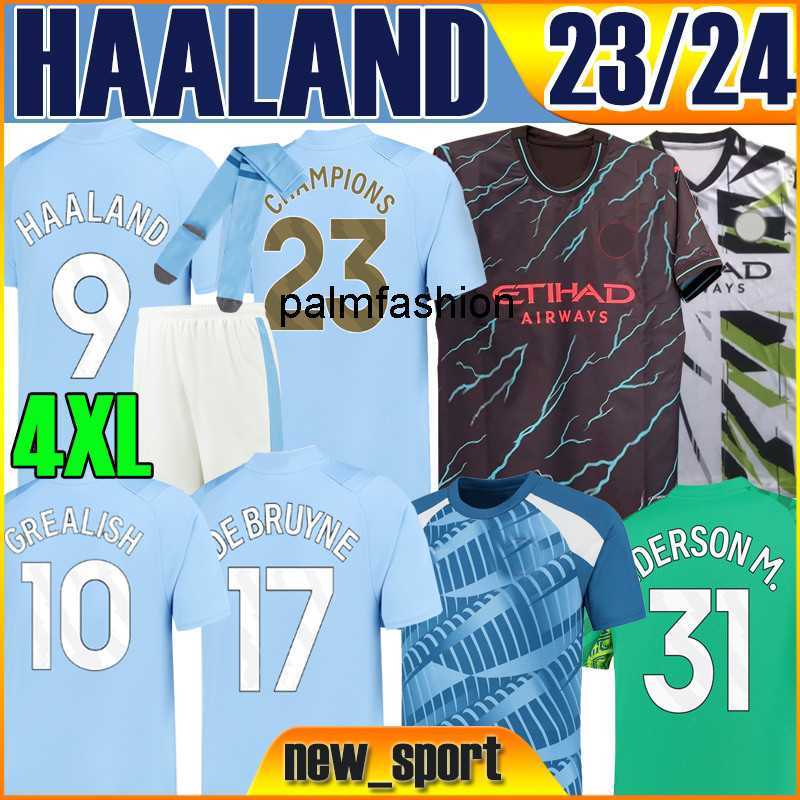 

XXXL 4XL 23 24 HAALAND #9 soccer jerseys GREALISH #10 MAHREZ DE BRUYNE Anniversary MAN FODEN GUNDOGAN 2023 2024 FERRAN BRUYNE Football shirt men kids Kits sock Full sets, 23 24 home patch 2