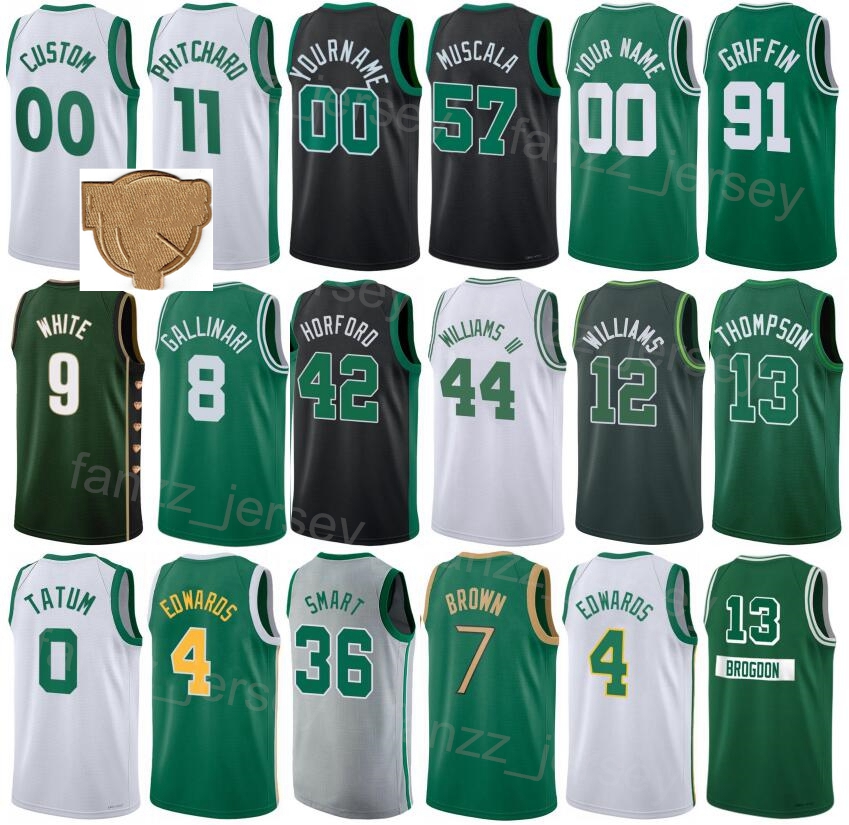 

Print Finals Basketball Jayson Tatum Jersey 0 Al Horford 42 Marcus Smart 36 Grant Williams 12 Malcolm Brogdon 13 Mike Muscala 57 Jaylen Brown 7 Statement Man Kids, Green