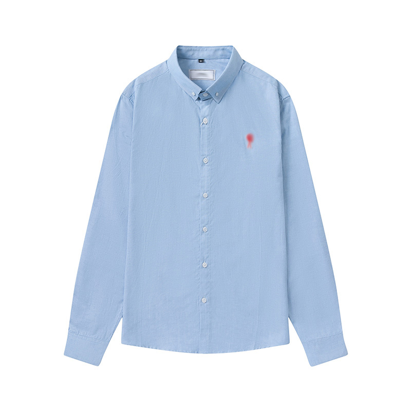 

mens shirt Classic Macaron Color polo shirts Matching paris fashion Love Embroidery Oxford Fabric Couple, White