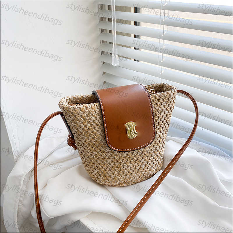 

Designer Bag Mini Beach Bags Summer Bag Small Shoulder CrossBody Bag Fashion Straw Bucket Diagonal Waist Triumpha Leather Shopping Handbags Stylisheendibags, Model 2 small brown