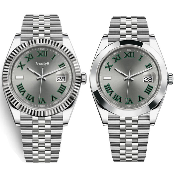 

Trusty watch Mens watches Rhodium Wimbledon 41mm Automatic 2813 movement watches Stainless steel Jubilee strap Men watch With box papers fullset Orologio di lusso, 17