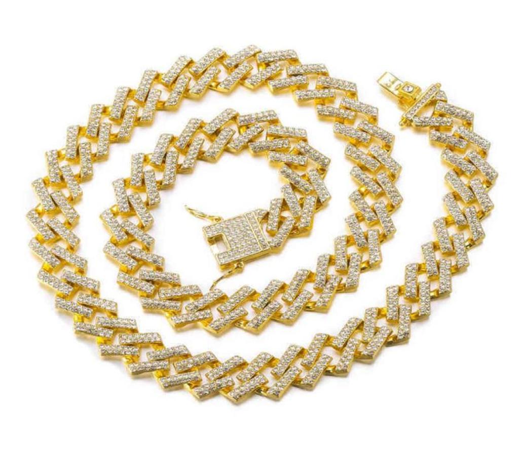 

15MM Bling Hip Hop Iced Out Diamond Choker Necklace Gold Baguette CZ Miami Men039s Cuban Link Chain23476522451