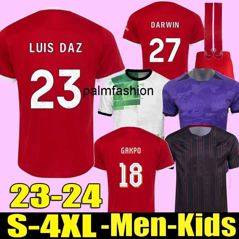 

4XL 23 24 soccer jerseys home away 3rd DARWIN 2023 Luis DIaz Alexander Arnold football kit tops shirts men kids uniform CARVALHO GAKPO, 2023 5