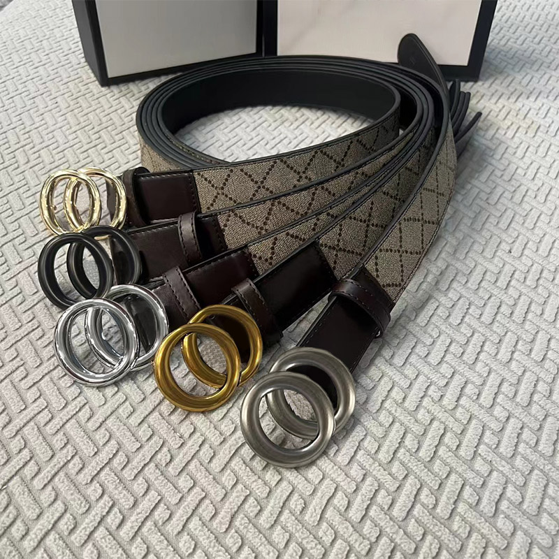 Designer Belt Genuine Leather Belts with Spots for Man Woman Retro Classic 5 Automatic Smooth Buckle Options Jeans Strap 3.8cm Width-image-871614626