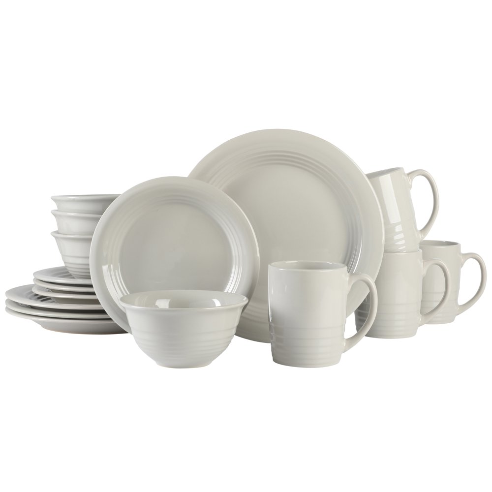 Martha Stewart Everyday Night Holm 16-Piece Grey Stoneware Dinnerware Set-image-871624122