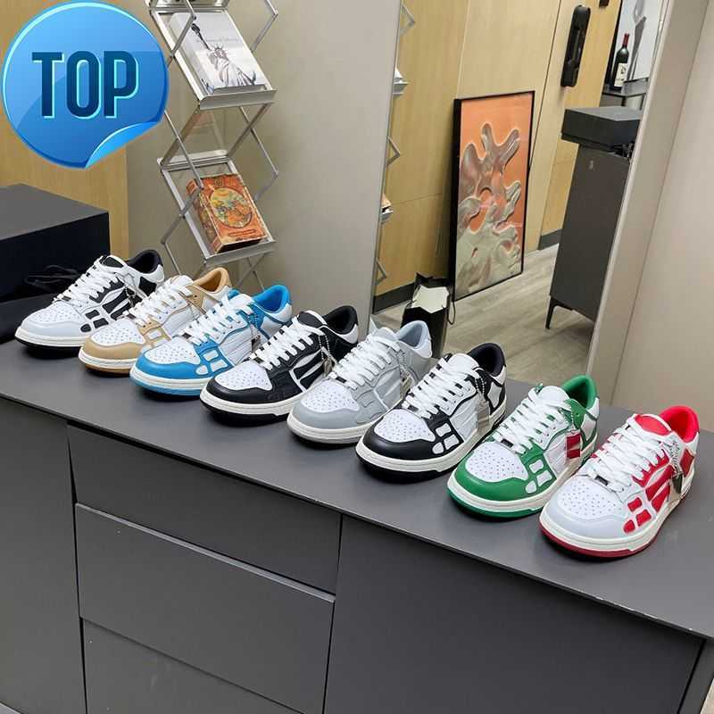 

Designer sneakers men women AMIRI skel low shoes bones hi leather luxury amiris skeleton blue red white black green gray brown couple casual ami womens shoes