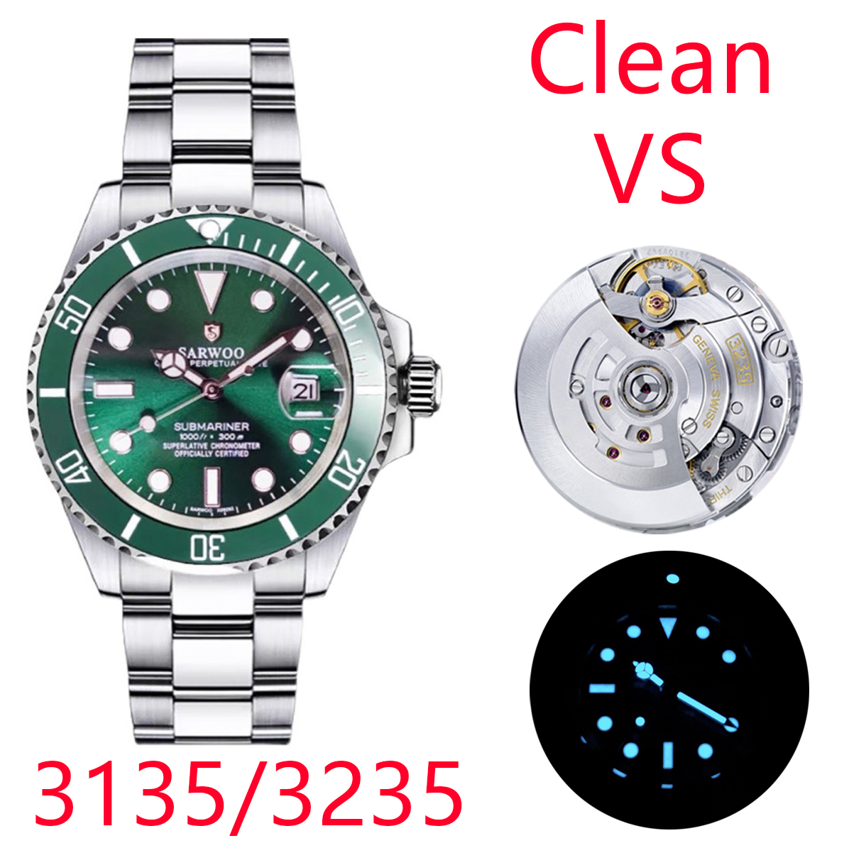 

Top 3235 3135 Automatic Mechanical Watch Luxury Men s Sports Watch 904L Stainless Steel Submarine Automatic Watch Super Glow 12661 11661 40MM 41MM Clean Vs Factory, As shown