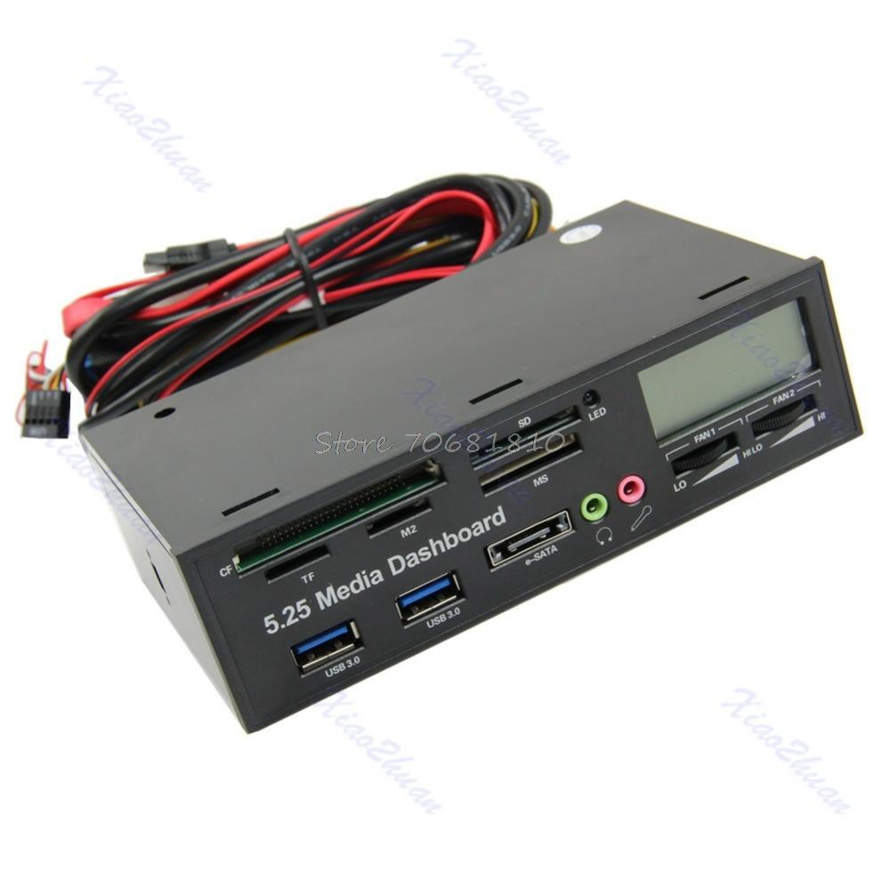 

Components USB 3.0 Allin1 5.25" Muitifunction Media Dashboard Front Panel Card Reader Drop Shipping