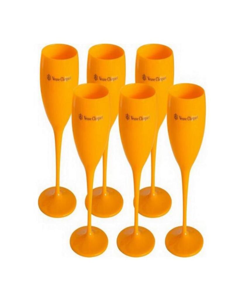 

Acrylic Unbreakable Champagnes Wine Glasses Acrylic Veuve Pink Orange Champagne Flutes Whole Party Wedding Decoration1819585