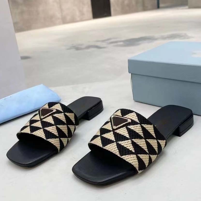 

brand slippers sandals fashion summer women flip flops Orange genuine Triangle leather Outdoor Loafers Slide Ladies Beach Sandal, #6