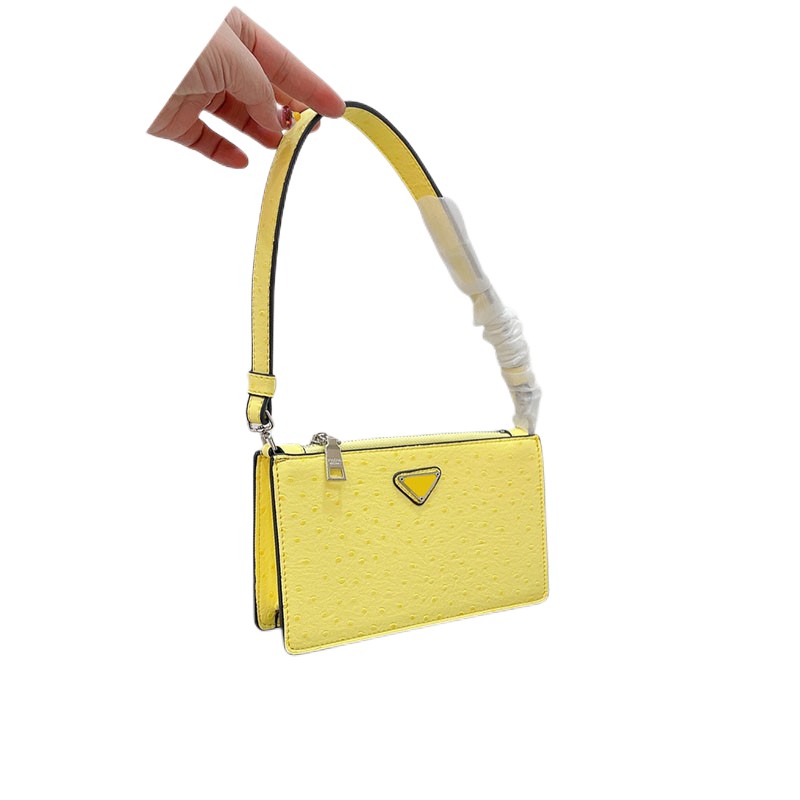 

Luxurys Designer Top Bags Hard Ostrich Skin Handbags Cleo Hobo Purses Card Wallet Yellow Candy Colors Crossbody Shoulder Wallet Lady Handle Mini Bags size 20x12cm, 19#
