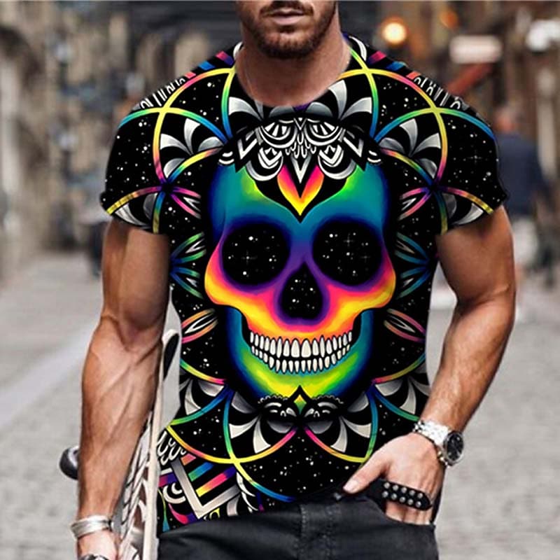 

Men's t Shirts Death Skull Print Shirt for Men Terror Harajuku Oversized Short Sleeve Tops Summer Trend Leisure O-neck Tees Vintage Clothes 8F4PQ, Dxtx-skull-10301