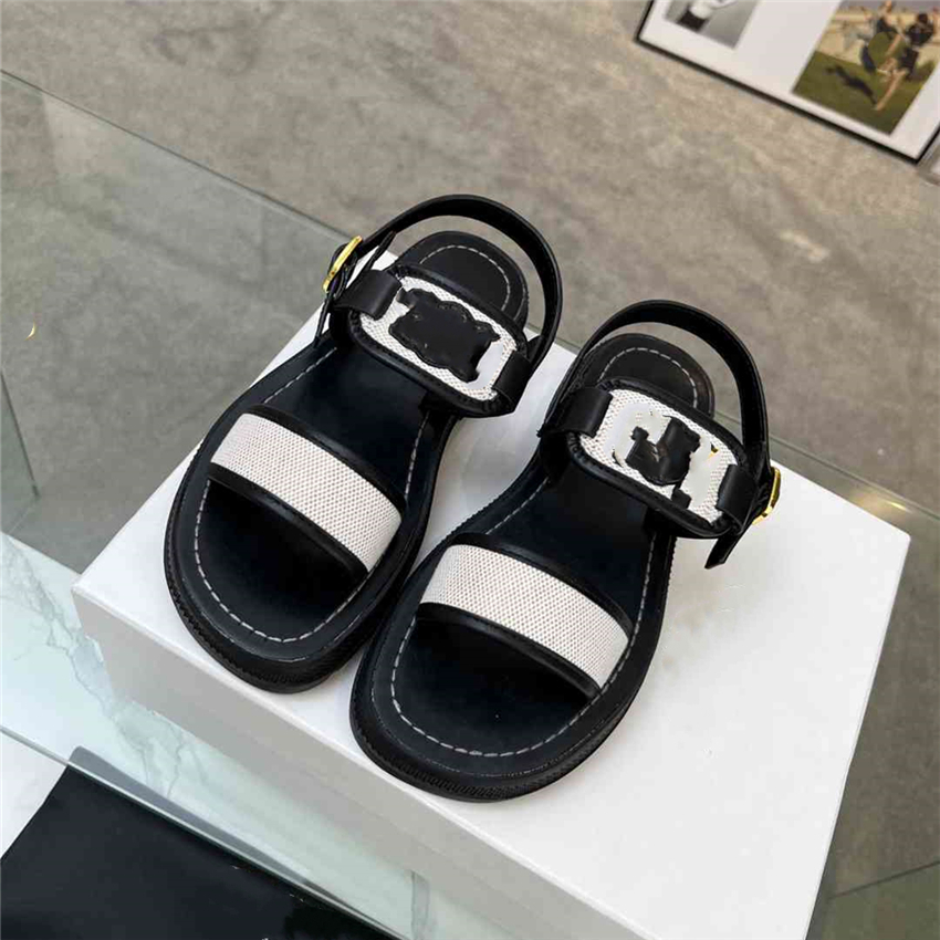 

Fashion Women's Sandals 2023 Celinity Luxury Brand Letter Logo Summer Women's High Heels Men's Casual Student Flats 01-08
