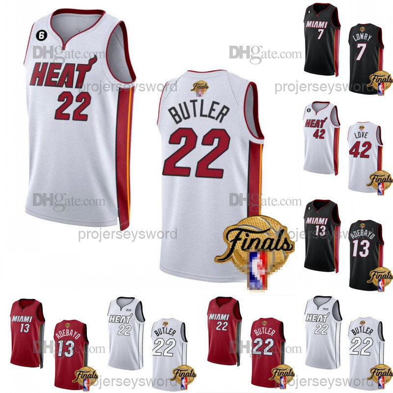 

Jimmy Butler Tyler Herro Basketball Jersey Bam Adebayo Dwyane Wade Gabe Vincent Kyle Caleb Lowry Martin 2023 Finals Patch City Black Jersey Red White Shirt 22 14 3 13