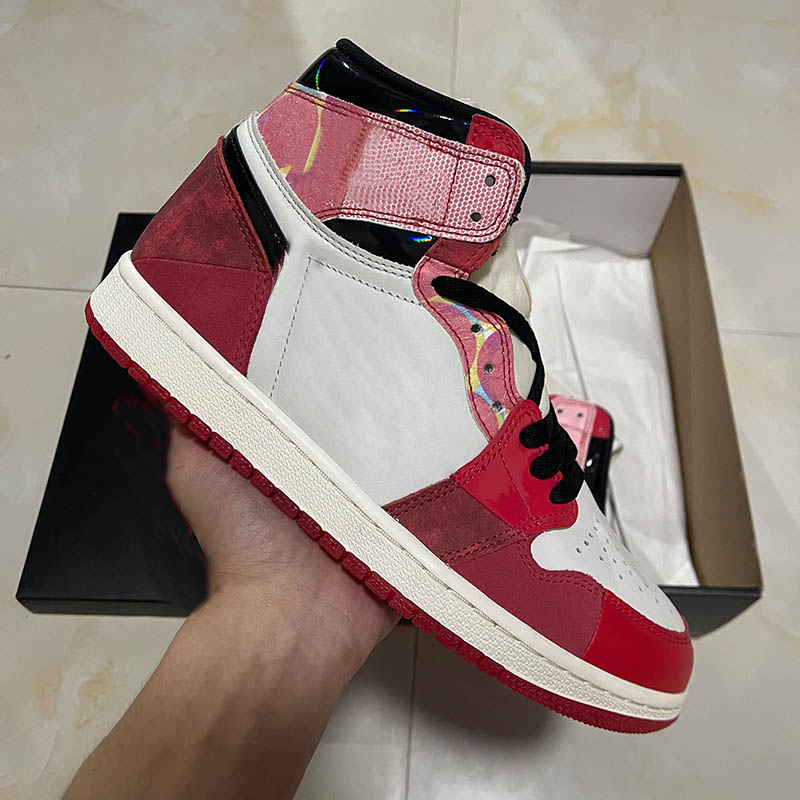 

Men Women Basketball Shoes Authentic 1 1s High Og Spider-Verse Man Across the Verse Dv1748-601 Sports Sneakers Trainers Mens University Red White With, 01