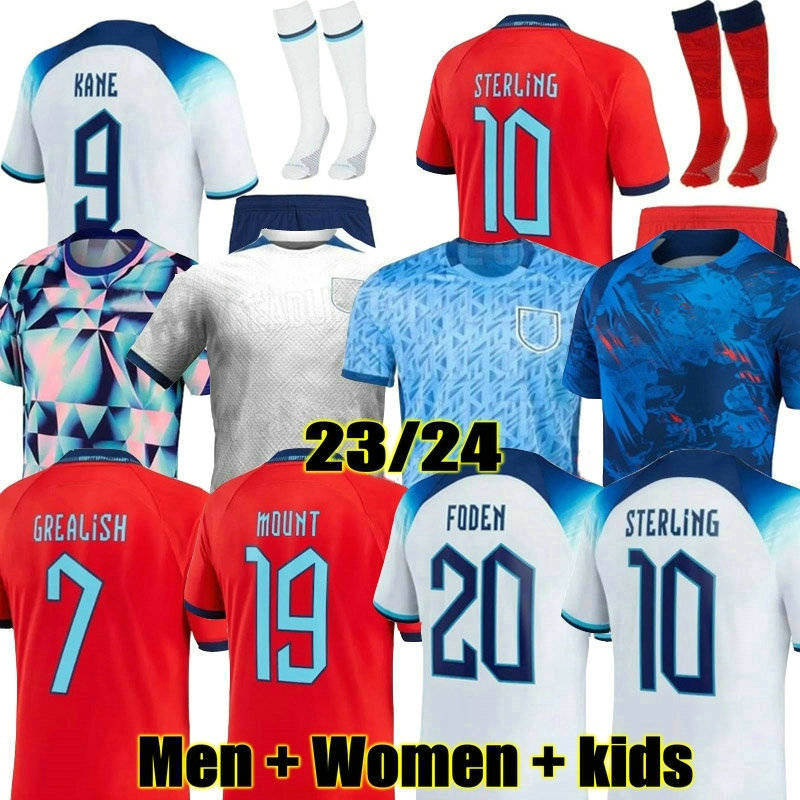 

2023 2024 KANE FODEN SANCHO Soccer Jerseys 23 24 Home national ENGlANDS STERLING RASHFORD MOUNT GREALISH SAKA men woman kids kits goalkeeper football Shirts, 2022 away aldult patch