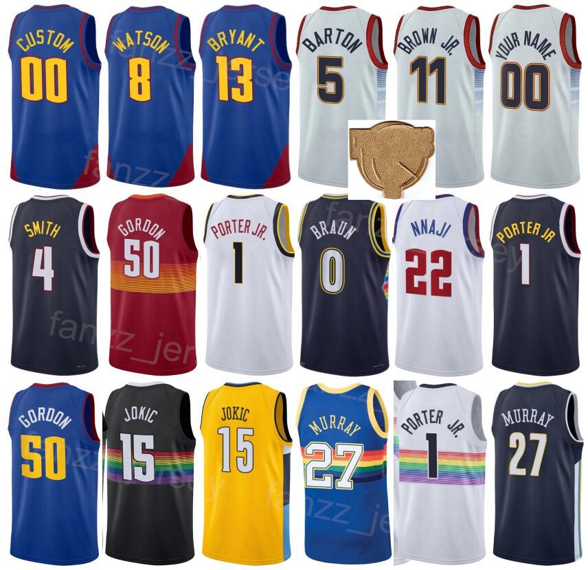 

Print Basketball Finals Nikola 15 Jokic Jerseys Michael Porter Jr 1 Aaron Gordon 50 Bruce Brown 11 Kentavious Caldwell-Pope 5 Jamal Murray 27 Association Men Kids, Red